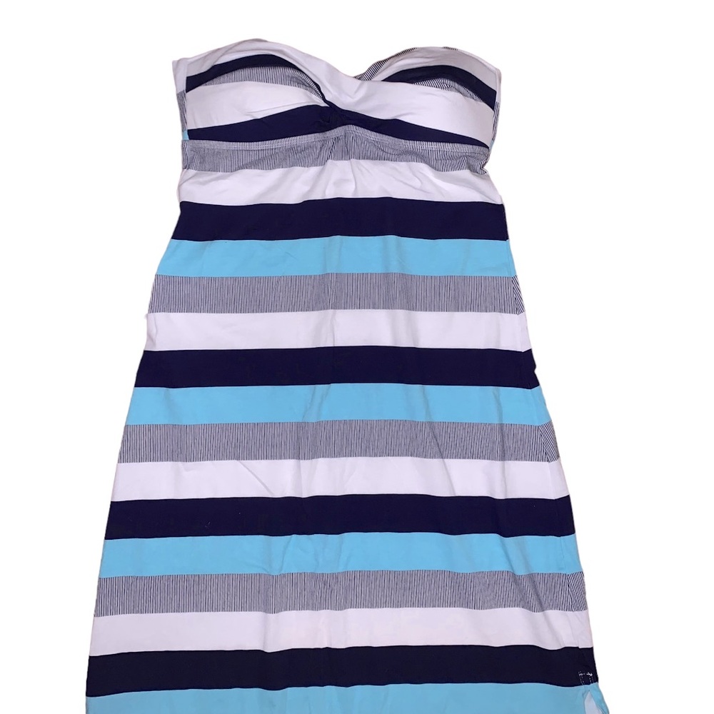 Tommy Bahama Bold Stripe Coverup Dress w/Tie Backs & Slits Size Medium/Tall - Picture 4 of 8